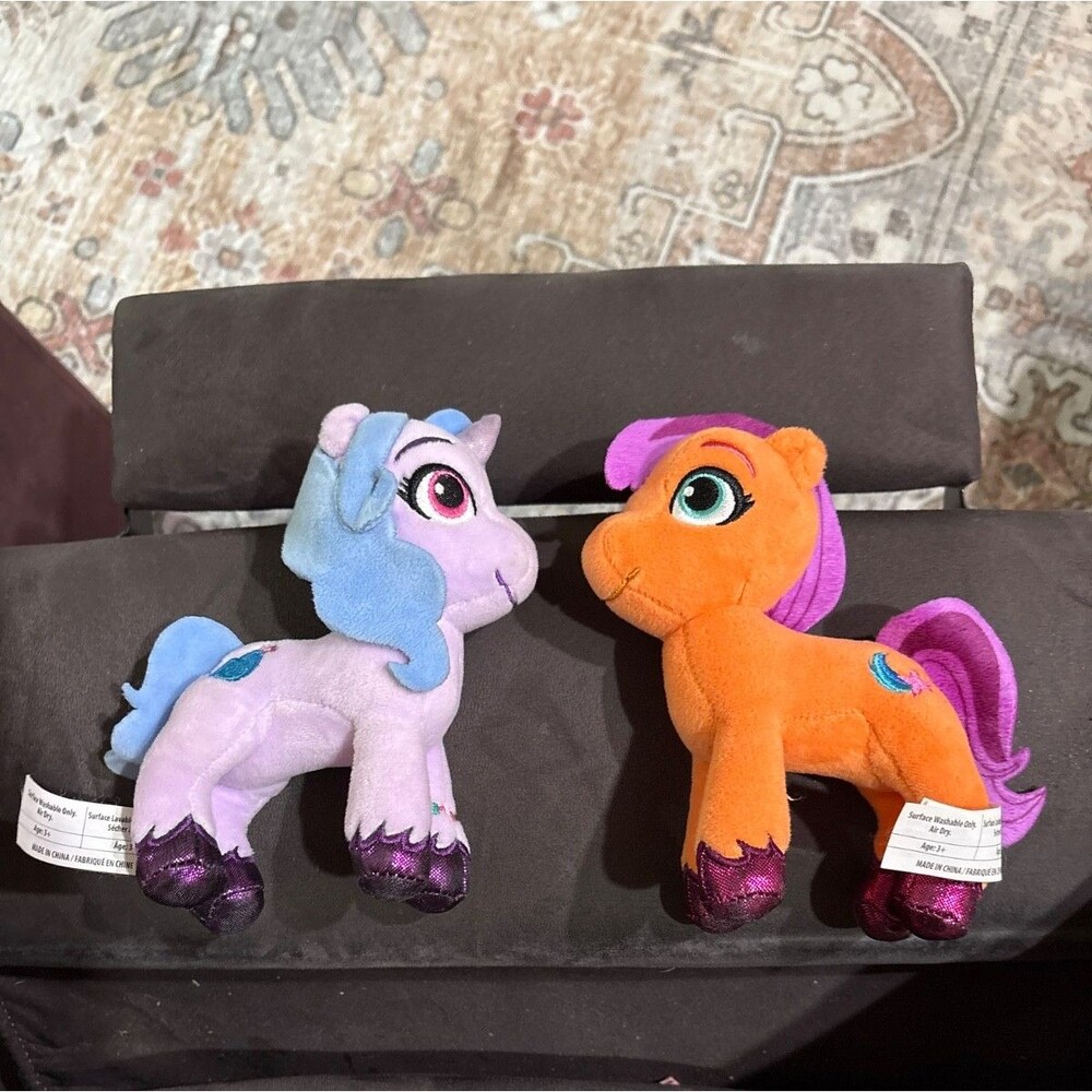 My Little Pony Plush Lot Of 2 Izzy Moonbow Purple & Star Scout Orange 7”